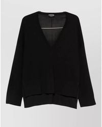 Tom Ford - Wool Fine-Knit V-Neck Long-Sleeve Jumper - Lyst