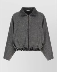 Brunello Cucinelli - Virgin Wool Cropped Oversized Coat - Lyst