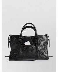 Balenciaga - City Shoulder Bag Textured Leather Buckle - Lyst