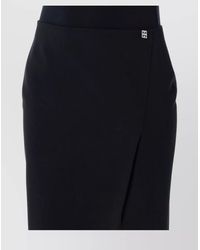 Givenchy - Wool Wrap Knee-Length Straight Skirt - Lyst