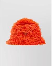Prada - Raffia Embellished Bucket Hat - Lyst