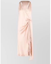 Maison Margiela - Silk Blend Draped Sleeveless Lace Midi Dress - Lyst