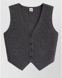 THE GARMENT - Como Cropped Ribbed Knit V Neck Vest - Lyst