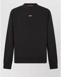 BOSS - Cotton Crew Neck Sweatshirt - Lyst