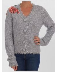 Dolce & Gabbana - Metallic Floral Appliqué Cardigan - Lyst