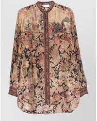 Pierre Louis Mascia - Silk Floral Print Long-Sleeve Shirt Dress - Lyst