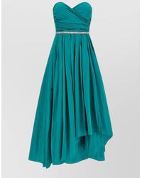 Pinko - Dattero Dress Strapless Ruched Bodice Pleated Skirt - Lyst
