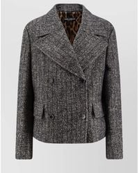 Dolce & Gabbana - Wool Blend Striped Double-Breasted Blazer - Lyst