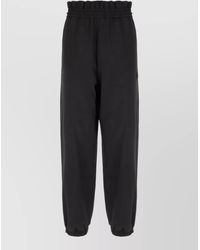 Moncler - Polyester Trousers Stretch Waistband Gathered Cuffs - Lyst