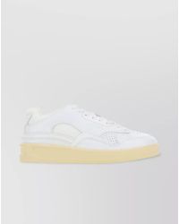 Jil Sander - Leather Panelled Low-Top Sneakers - Lyst