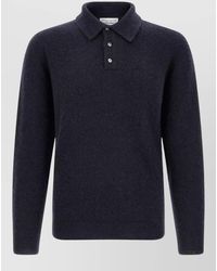 Roberto Collina - Cashmere Silk Long-Sleeve Polo Sweater - Lyst