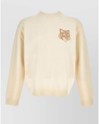 Maison Kitsuné - Wool Fine-Knit Round-Neck Jumper - Lyst