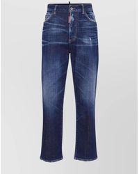 DSquared² - Denim Faded High-Rise Straight-Leg Jeans - Lyst