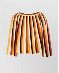 Chloé - Striped Wool Boat Neck Blouse - Lyst