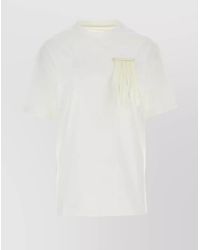Jil Sander - Cotton Crew Neck T-Shirt With Tassel Detail - Lyst