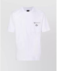 Fendi - Cotton Oversized Logo Pocket T-Shirt - Lyst
