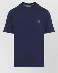 Brunello Cucinelli - Cotton Logo Print Short Sleeve T-Shirt - Lyst