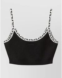 Versace - Viscose Blend Crop Top Elastic Hem - Lyst