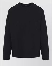 Lemaire - Cotton Ribbed Crew Neck Long-Sleeve Boxy T-Shirt - Lyst