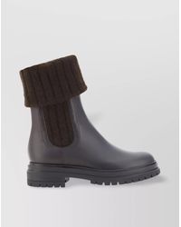Gianvito Rossi - Leather Ankle Boots Chunky Sole - Lyst