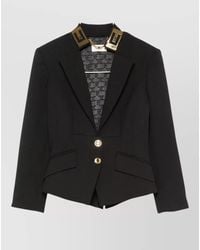 Elisabetta Franchi - Tailored Jacket Slim Fit Notched Lapels - Lyst