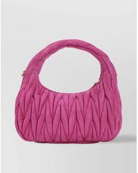 Miu Miu - Wander Quilted Suede Lamb Leather Shoulder Bag - Lyst