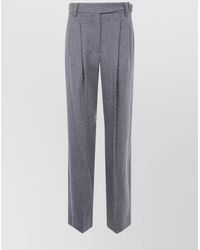 Brunello Cucinelli - Wool Cashmere Pleated Wide-Leg Tailored Trousers - Lyst
