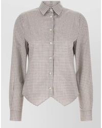 Maison Margiela - Checked Cotton Pointed Hem Shirt - Lyst