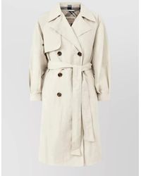 Barbour - Showerproof Double-Breasted Belted Trench Coat - Lyst