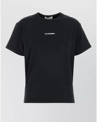 Jil Sander - Stretch Polyester Crew Neck Short Sleeve T-Shirt - Lyst