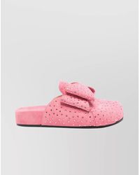 Mach & Mach - Leather Crystal-Embellished Bow Mules - Lyst