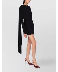 ANDAMANE - Xenia Draped Detail Asymmetric Mini Dress - Lyst