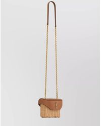 Saint Laurent - Micro Wicker And Leather Crossbody Bag - Lyst