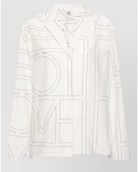 TOTEME - Monogram Cotton Blend Pajama Shirt Top - Lyst