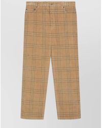 Burberry - Check Corduroy Trousers Featuring Pockets - Lyst