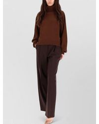 Loulou de Saison - Cashmere Merino Wool High Neck Long Sleeve Sweatshirt - Lyst