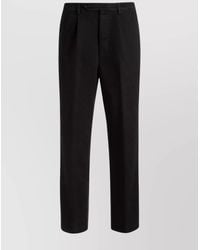Bally - Cotton Mid-Rise Pleated Tapered Trousers - Lyst