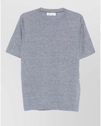 Brunello Cucinelli - Linen Blend Fine-Knit Short-Sleeve T-Shirt - Lyst