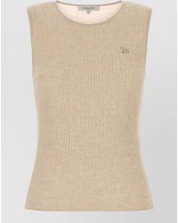 Maison Kitsuné - Ribbed Slim-Fit Knitted Top - Lyst