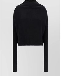 Rick Owens - Crater Cropped Sweater Long Sleeves Ribbed - Lyst