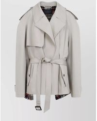 Balenciaga - Cotton Cropped Oversized Trench Coat - Lyst