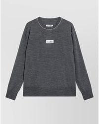 MM6 by Maison Margiela - Crew Neck Long Sleeve Knit Sweater - Lyst