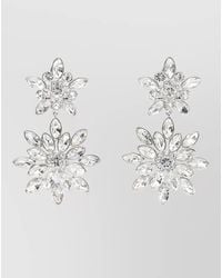 Self-Portrait - Crystal Floral Drop Earrings Pendant Design - Lyst