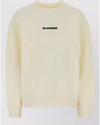Jil Sander - Cotton Sweatshirt Cuff Detail And Finished Hem - Lyst