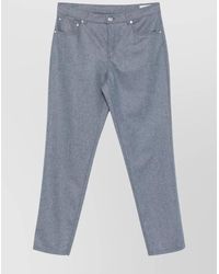Brunello Cucinelli - Wool Trousers With Straight Leg And Pockets - Lyst