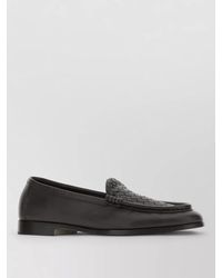 Bottega Veneta - Leather Silenzio Loafers Featuring Woven Detail - Lyst