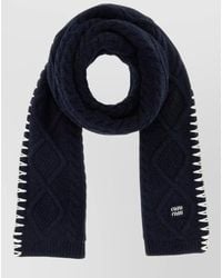 Miu Miu - Wool Blend Scarf Cable Knit Pattern - Lyst