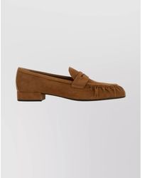 Prada - Camel Suede Loafers - Lyst