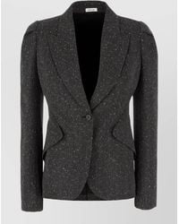 McQueen - Tailored Stretch Wool Blazer Embroidered Design - Lyst