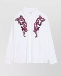 Dries Van Noten - Embroidered Oversized Cotton Shirt - Lyst